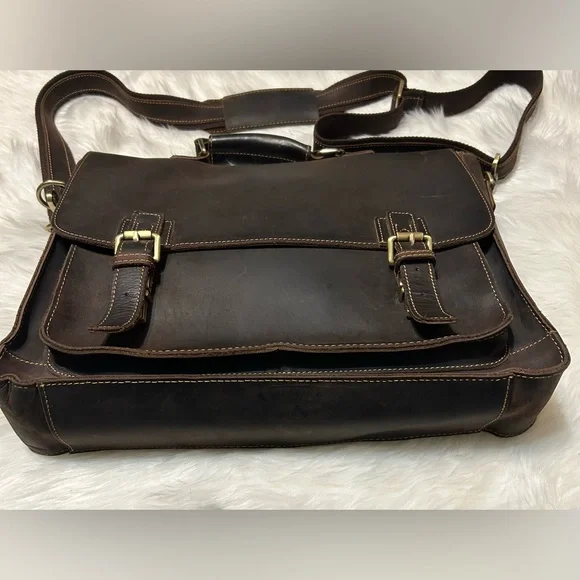 Rowan Full Grain Water Buffalo Leather Briefcase for Men - Picture 6 of 16